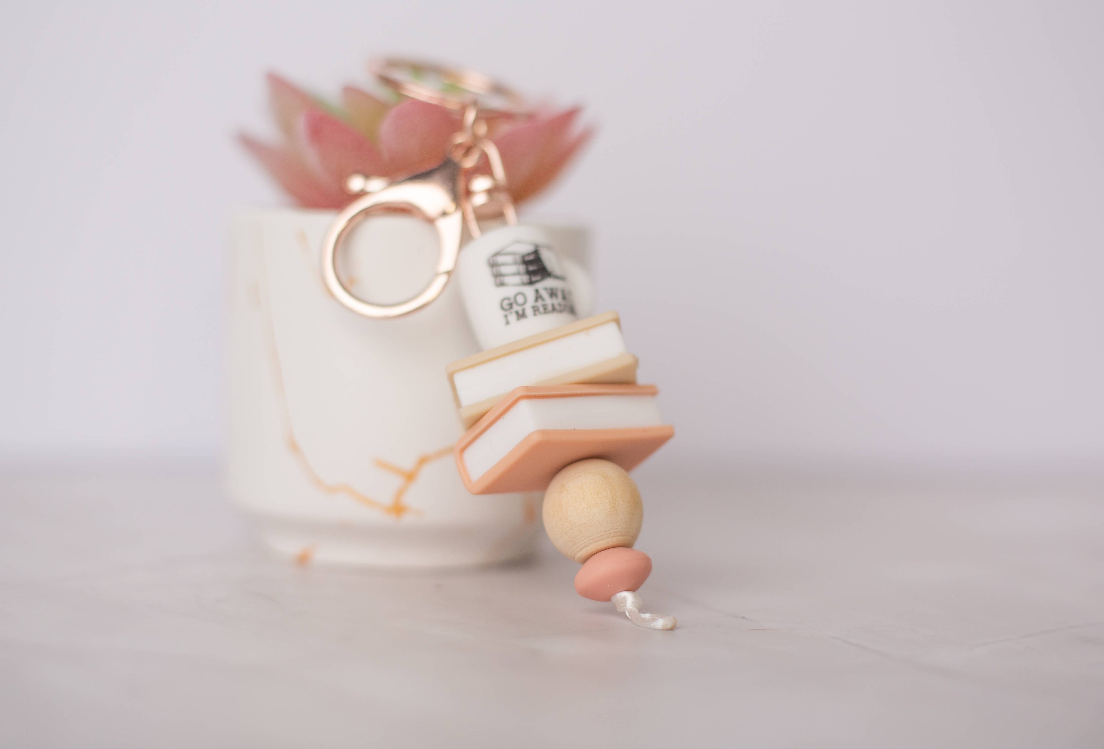 Go Away Im Reading Keychain  