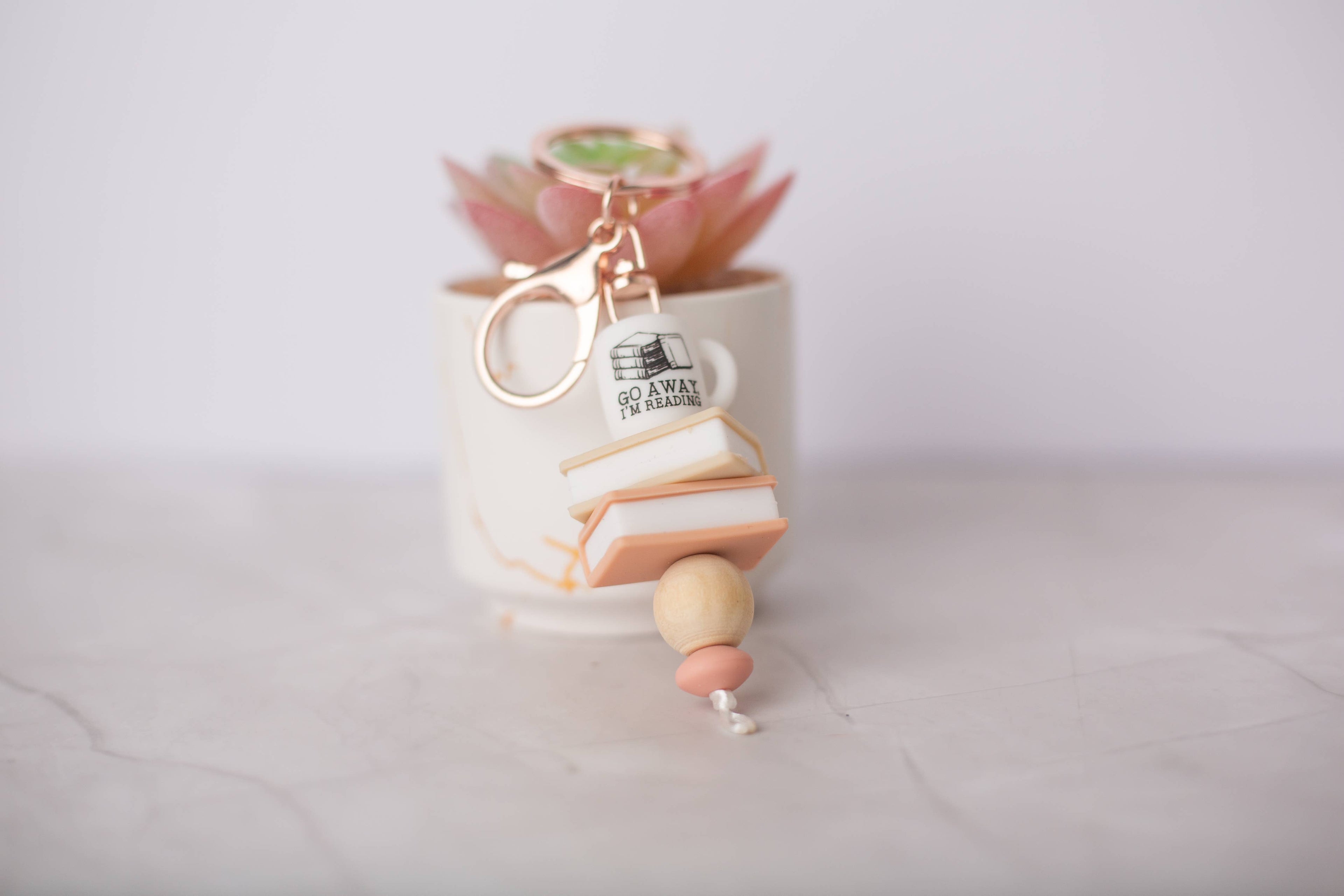 Go Away Im Reading Keychain  