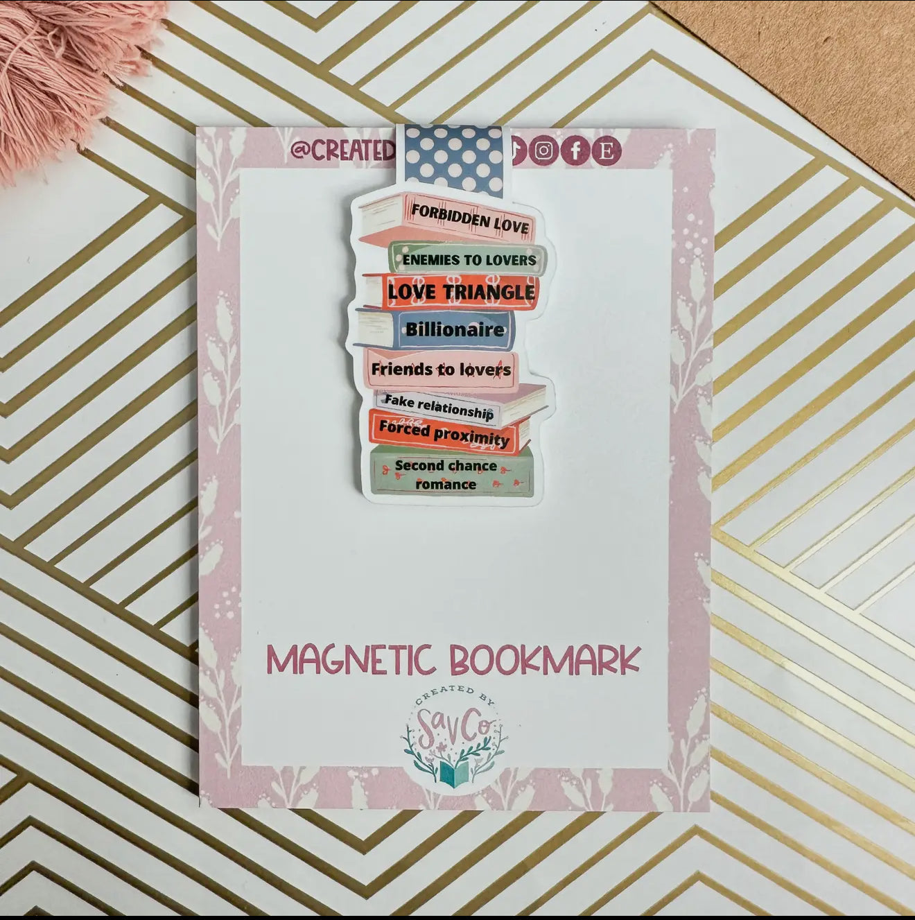 Romance Book Tropes Magnetic Bookmark