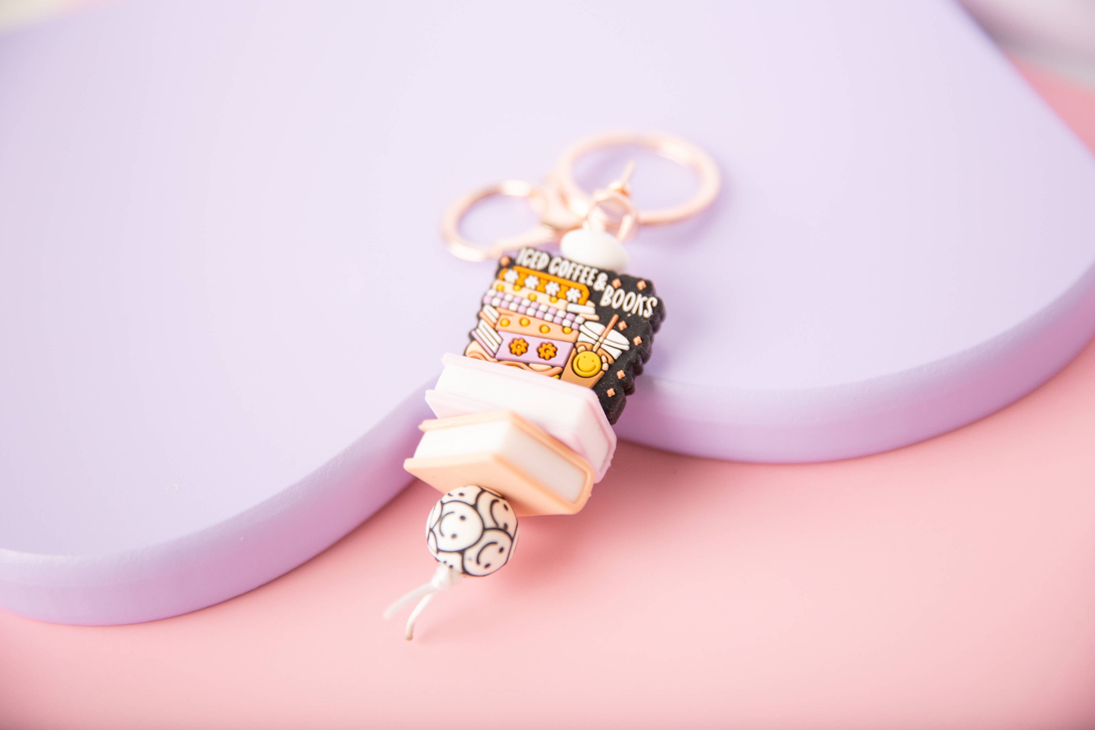 Iced Coffee & Books Keychain 