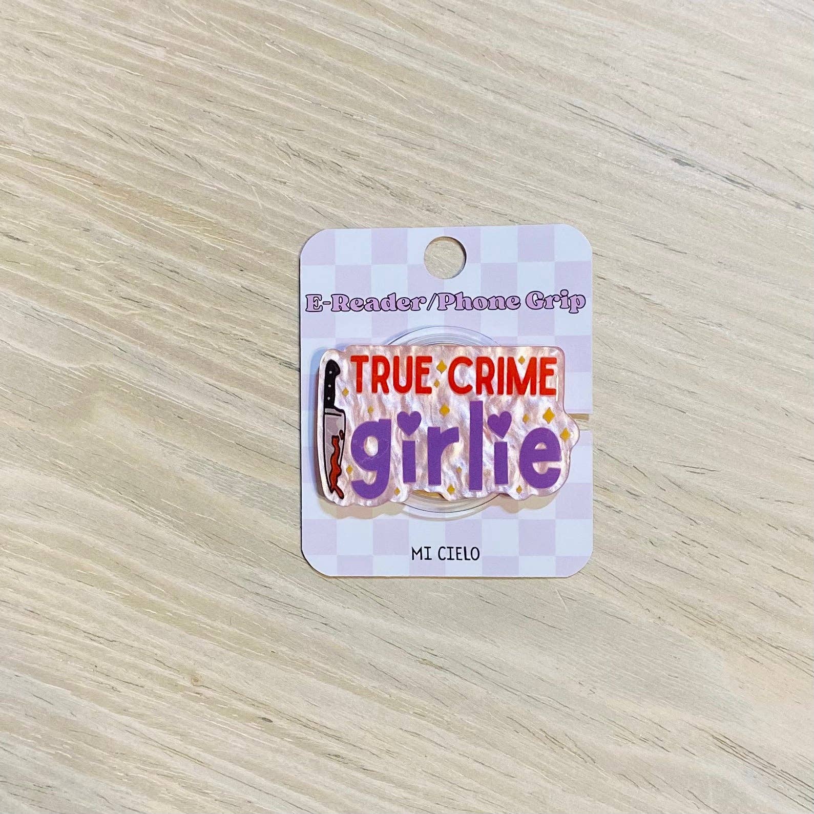 True Crime Girlie E-Reader, Phone Grip for all Devices - Magnetic or Adhesive