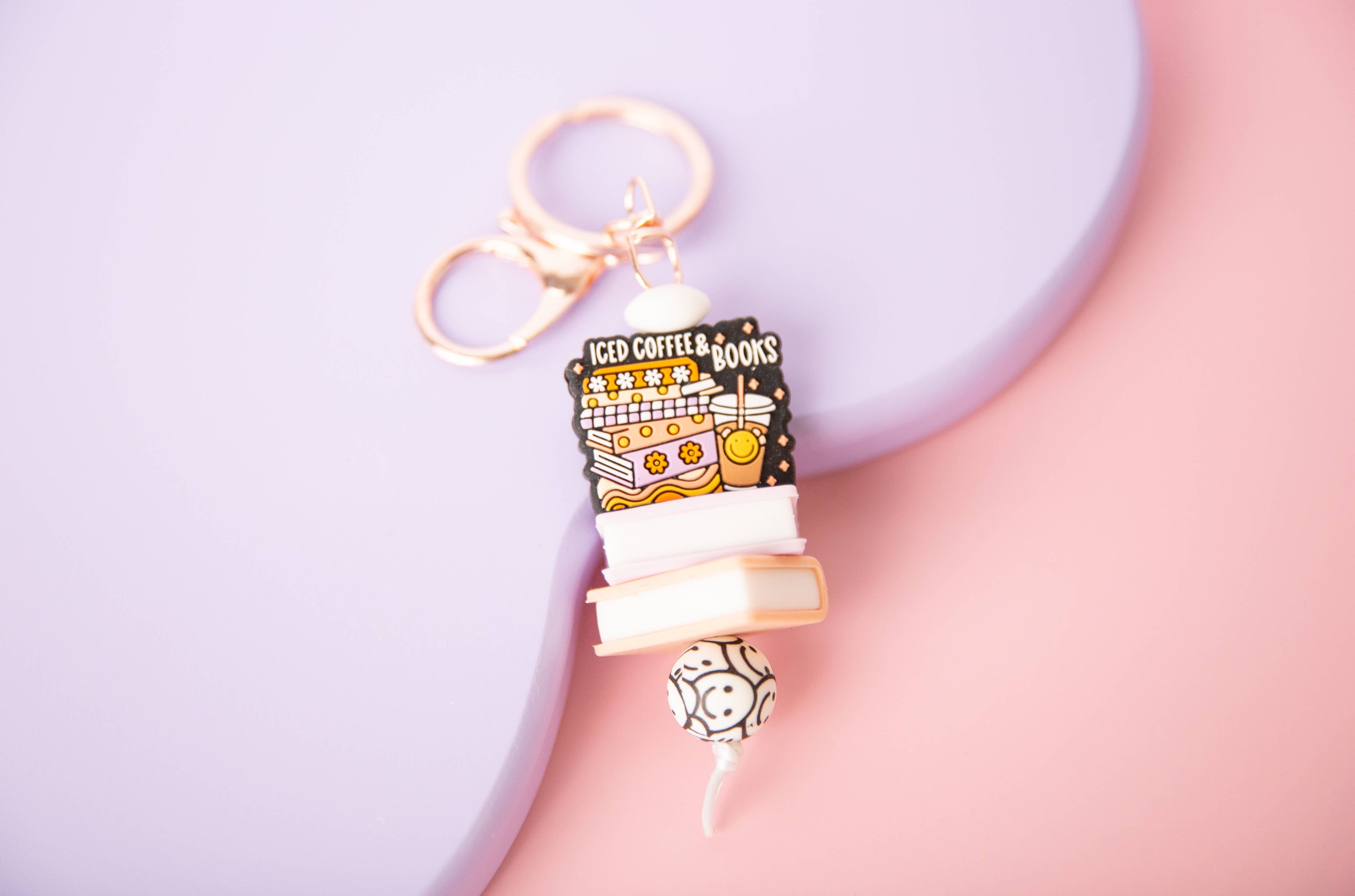 Iced Coffee & Books Keychain 