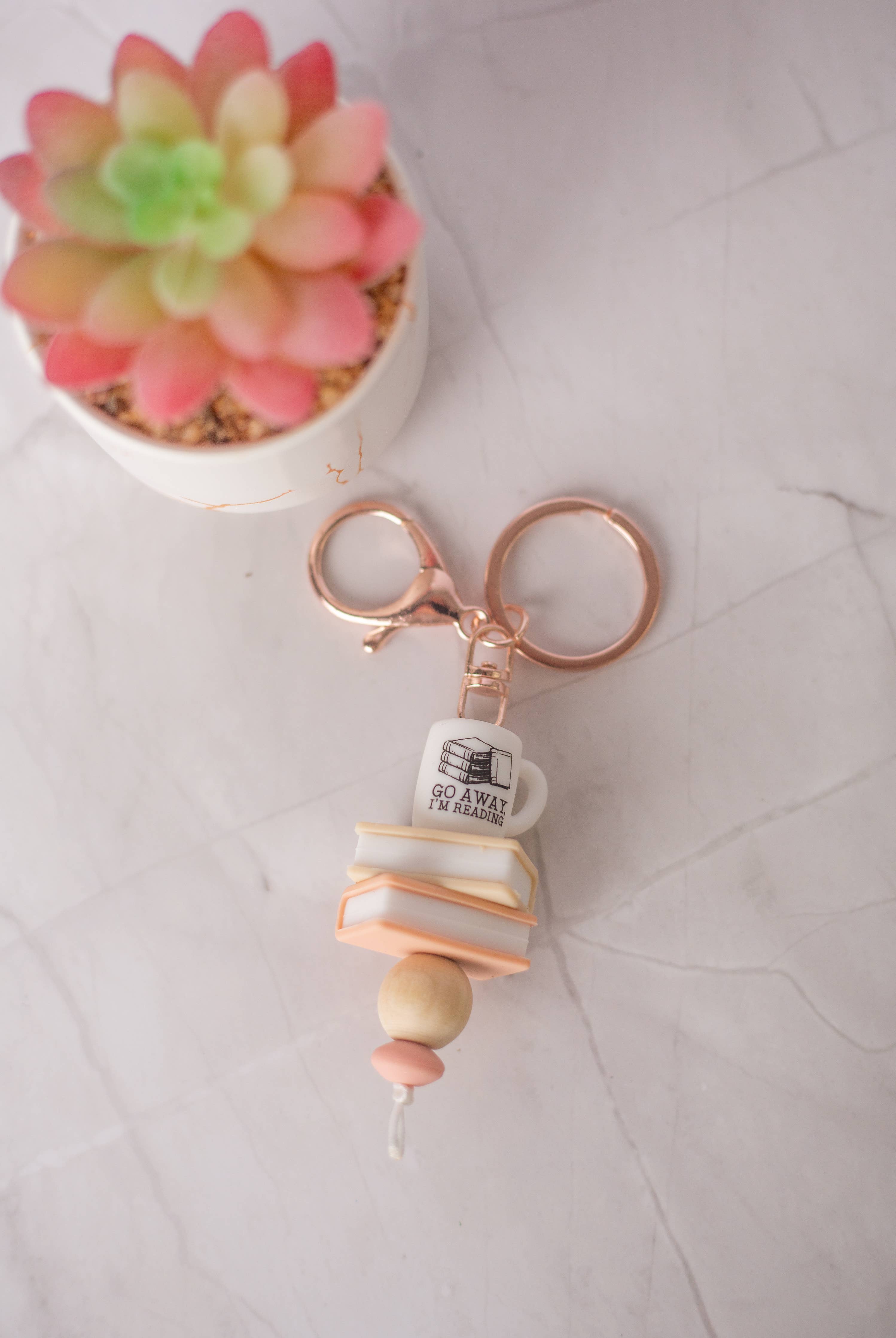 Go Away Im Reading Keychain  
