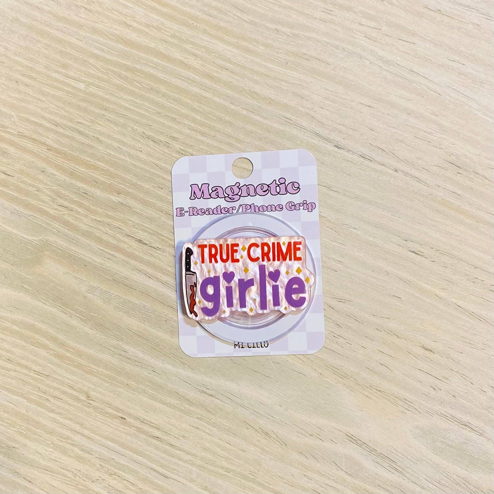 True Crime Girlie E-Reader, Phone Grip for all Devices - Magnetic or Adhesive