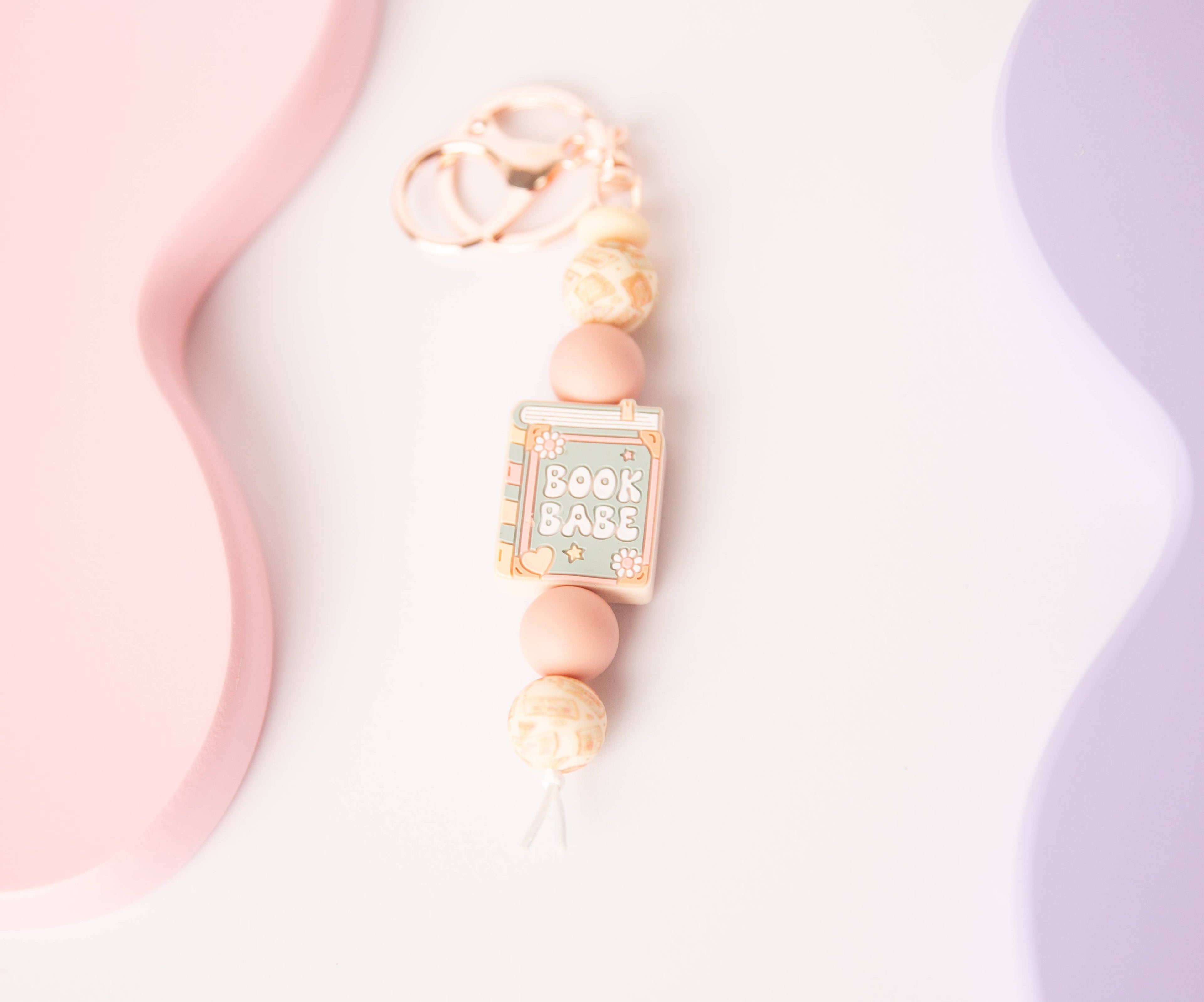 Teal Book Babe Keychain